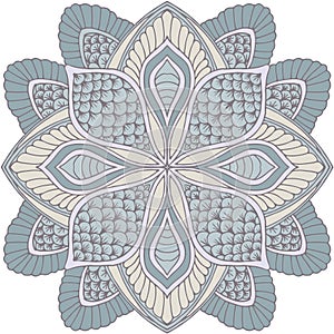 Round floral ornament pattern