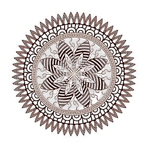Round floral ornament pattern