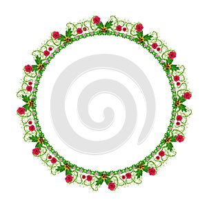 Round floral ornament on a white background