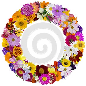 Round floral summer frame