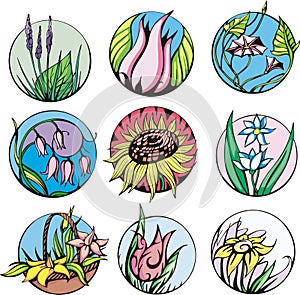 Round flower designs