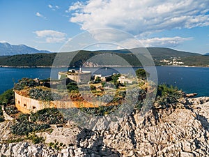 Round fortress on the Mamula island in the Kotor Bay. Montenegro