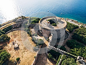 Round fortress Mamula on the island. Montenegro