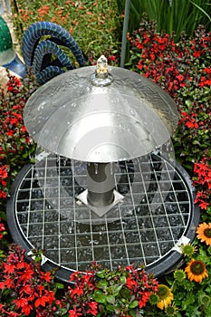 Round fountain in a garden