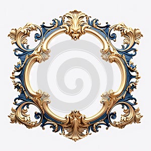 Round frame in art nouveau style with ornament. Retro frame with fairytale and magic decoration. Generated AI.