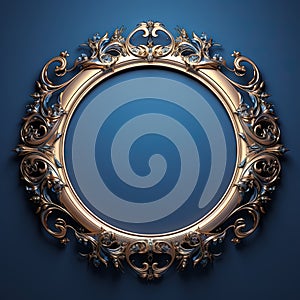 Round frame in art nouveau style with ornament. Retro frame with fairytale and magic decoration. Generated AI.