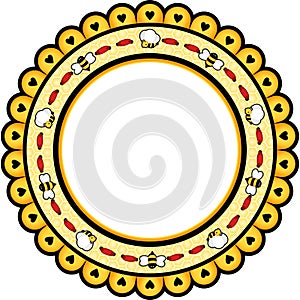 Round frame with bees