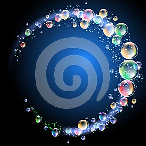 Round frame with bubbles