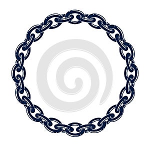 Round frame from chain, vector design element.