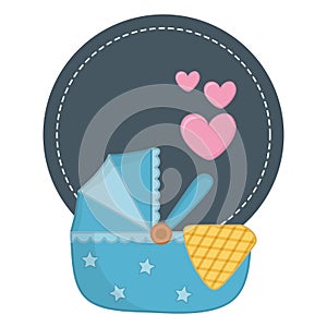 Round frame with cradle vector illustration