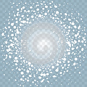 Round Frame from Falling Snow Effect