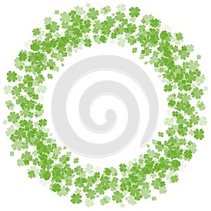 Round frame with fourleaf clover. St.Patrick s Day.