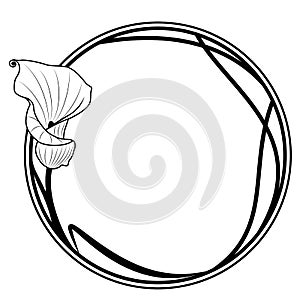 Round frame with lily