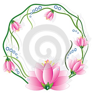 Round frame with lotuses