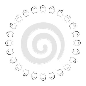 Frame made from cute fat cats - cdr format