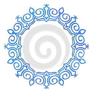 Round frame, Ornamental design element, Blue multicolor