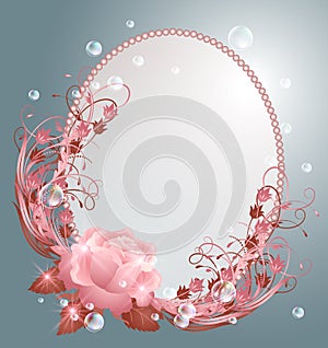 Round frame and rose