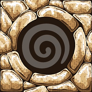 Round frame on stone seamless pattern