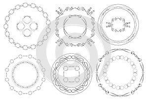 Round frames - set of vintage elements