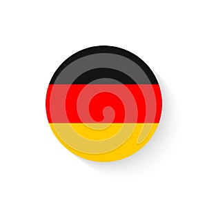 Round german flag vector icon isolated, german flag button