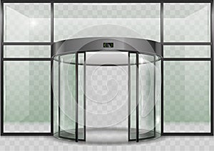 Round glass automatic door