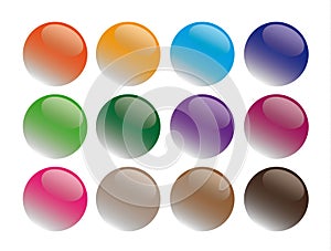 Round glass buttons illustration