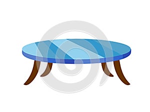 Round glass table vector photo