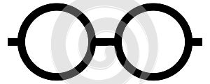 Round glasses black line icon. Eyeglasses frame