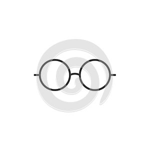 Round glasses vector iconon white isolated background