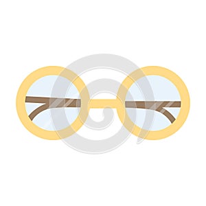 Round glasses for vision isolated vector