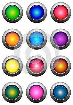 Round Glossy Buttons set