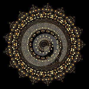 Round gold curl vector mandala photo