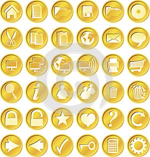 Round golden buttons