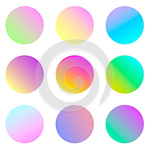 Round gradient set with modern abstract backgrounds. Colorful fluid covers for calendar, brochure, invitation, cards