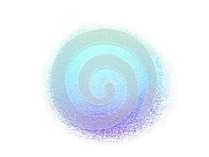 Round gradient vector background. Blue color gradation circle with grain noise texture, holographic blur effect