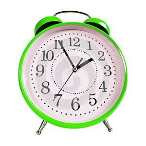 Round green alarm clock