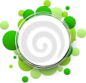 Round green background.