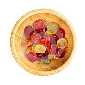 Round Gummy Candy Pile Isolated, Chewing Colorful Marmalade Pills, Jelly Gumdrops Heap, Gelatin Candies