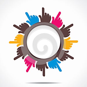 Round hand pointed finger design background
