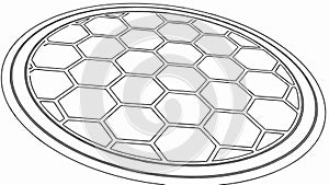 Round Hexagonal Grid Vector Pattern, Geometric Background, vector design Generative AI