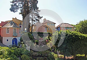 The Round House And Houses beyond, Portmeirion Village, North Wales