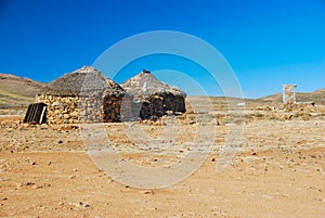 Round houses in Drakensberg, Lesotho