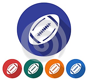 Round icon of american football