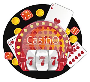 Round icon of casino game