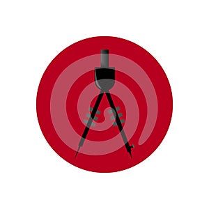 Round icon with a compass.