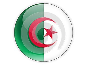 Round icon with flag of algeria