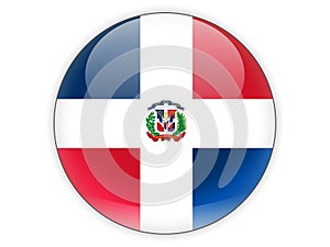 Round icon with flag of dominican republic