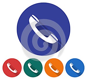 Round icon of handset