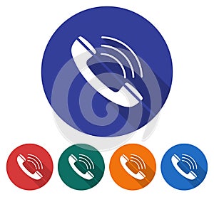 Round icon of handset