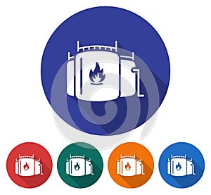 Round icon of oil storage tank